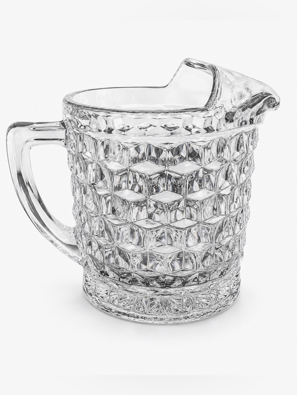 Fostoria Crystal American 8 1/4” 1/2 Gallon Flat Bottom Ice-Lip Pitcher